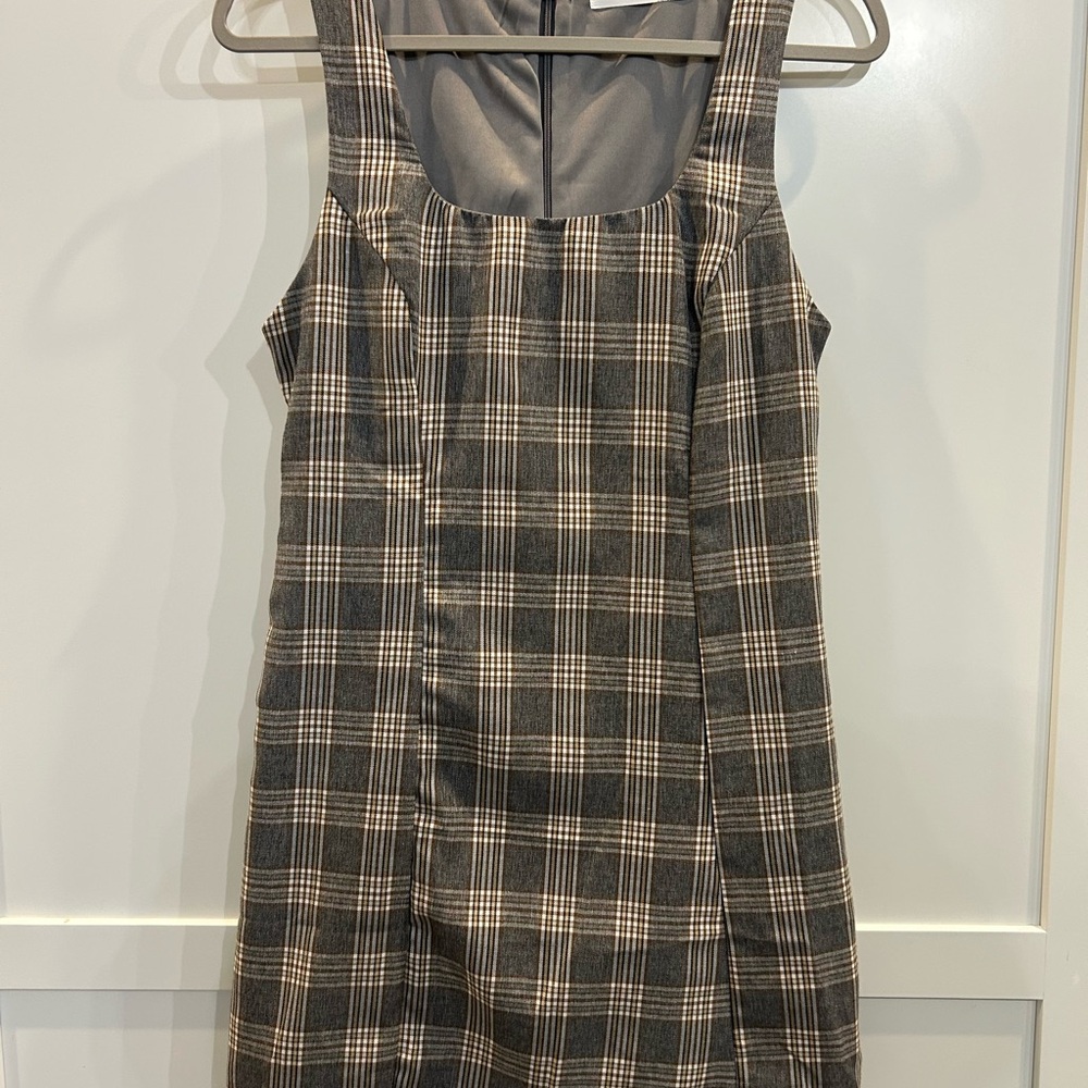 Altar'd State Gray Plaid Mini Dress